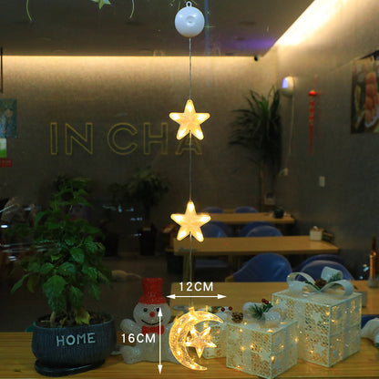 Christmas 3pcs LED Light Star Xmas Tree Hanging Sucker Lamp Window Ornaments Decoration For Home Xmas Navidad New Year Decor Christmas Decorations