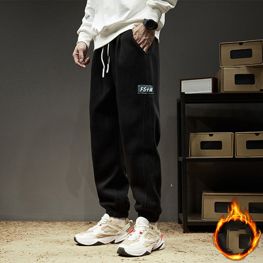 Men's Fleece Thickened Sports Casual Long Sweatpants