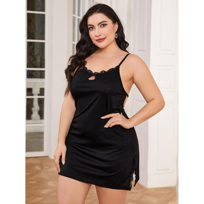 European And American Plus Size Plus-sized Summer Sexy Slip Nightdress Women